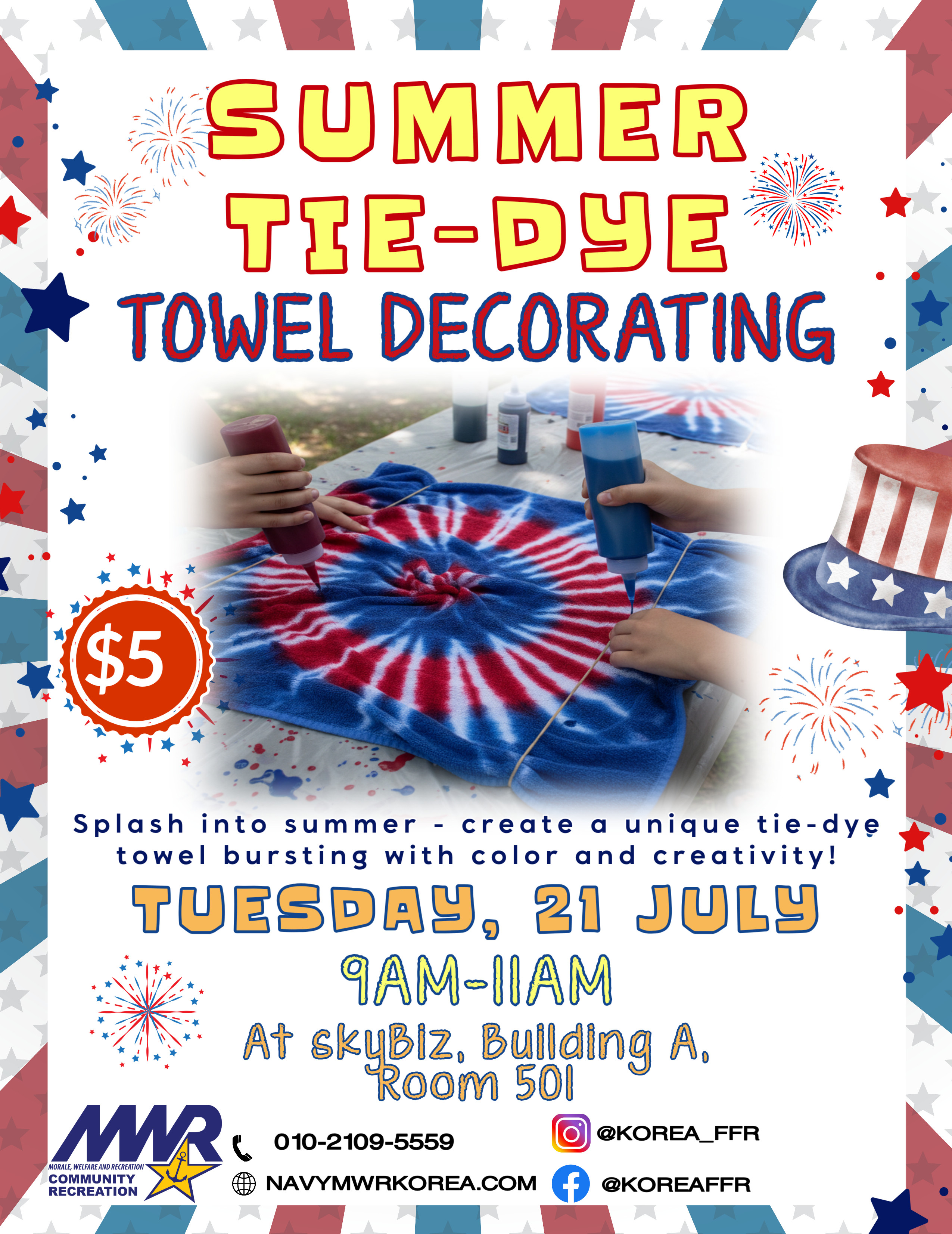 Tie-Dye Towel Decorating flyer